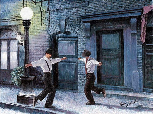 Dance Art, an oil painting by Theo Michael title Dancing In The Rain
