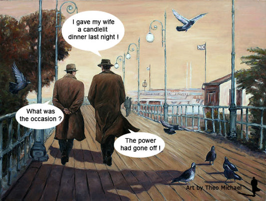 The Friday Funny, original oil paintings by Theo Michael combines with some completely unoriginal jokes