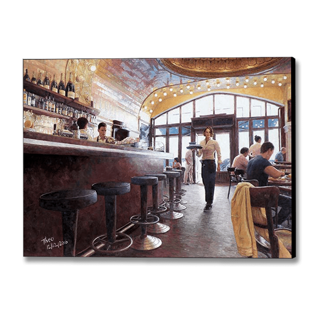 Art Noir Canvas Print by Theo Michael, Cafe Paris in Hamburg