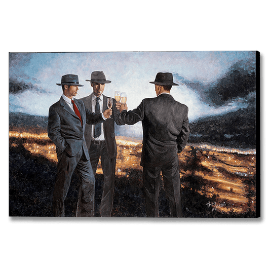 Art Noir Canvas Print by Theo Michael, Cheers in Oroklini Hills
