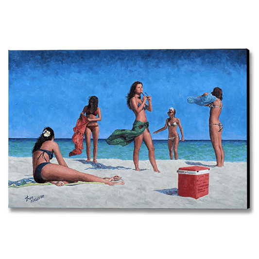 Canvas print of oil painting of Agia Napa beach by Theo Michael