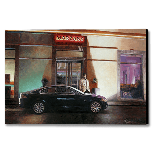 Art Noir CanvasPrint, Marzano Restaurant Larnaca, reminiscent of Rick's Cafe in Casablanca