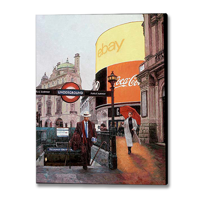 Canvas Print, a London painting from Art by Theo Michael titled Piccadilly Circus