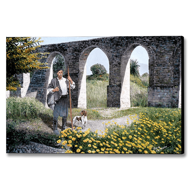 Cyprus traditions Cyprus Life The Shepherd at Kamares Larnaca, canvas print by Theo Michael