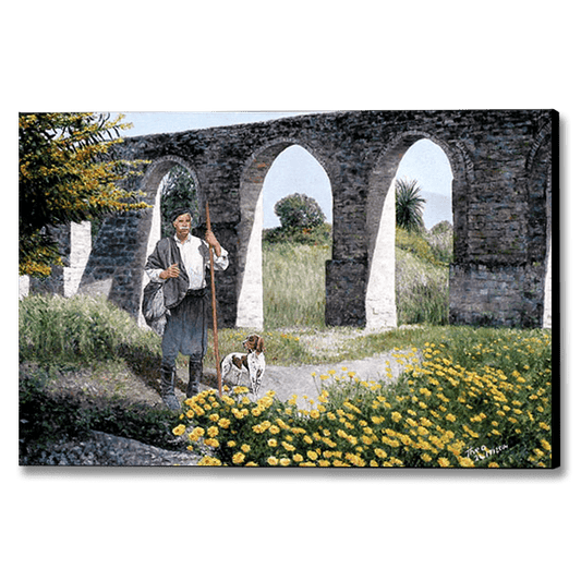 Cyprus traditions Cyprus Life The Shepherd at Kamares Larnaca, canvas print by Theo Michael