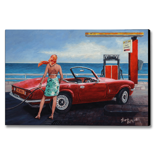 Art Noir Canvas Print by Theo Michael, Spitfire classic car