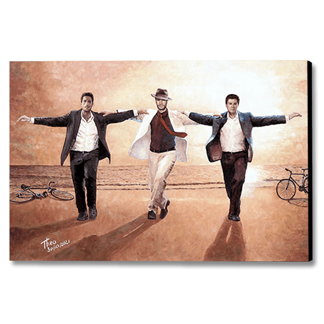 beach painting Zorbas Dance, an oil painting by Theo Michael