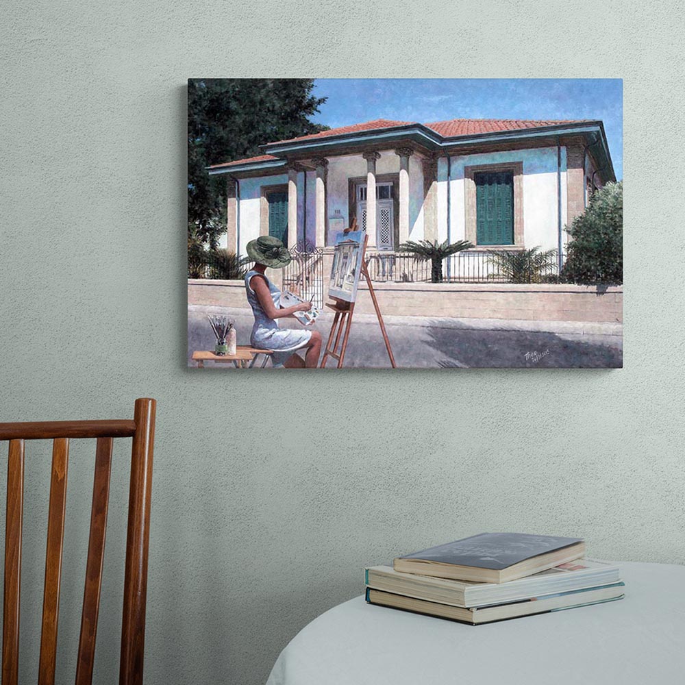 Edward Hopper style painting titled Summer Time by Theo Michael