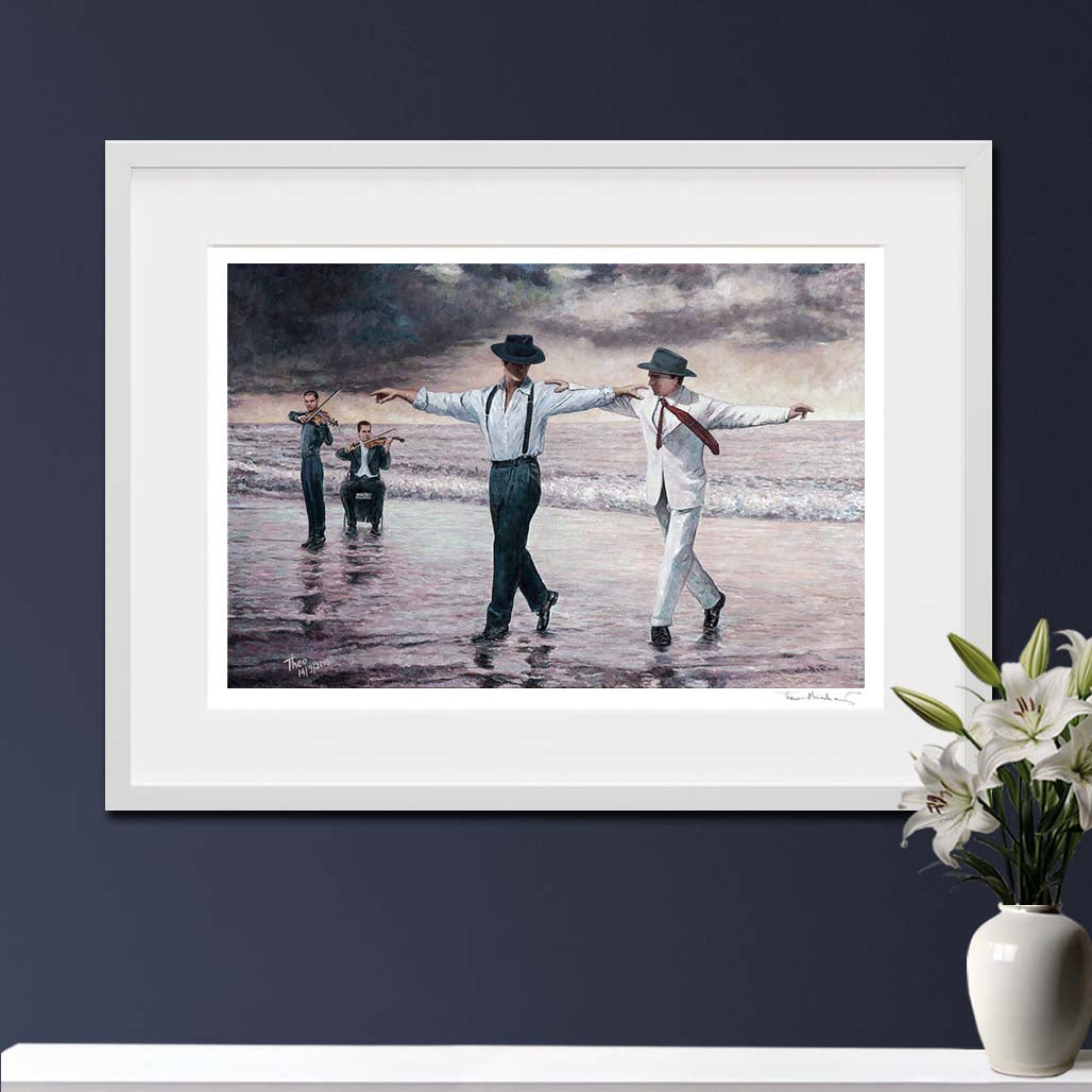 Beach Painting Fine Art Print, a dance painting by the beach titled The Beach Quartet by Theo Michael