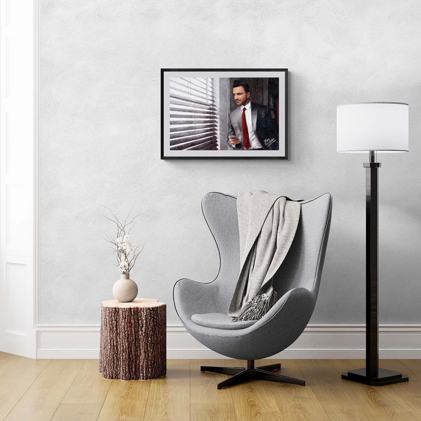 Peter Andre fine art print by Theo Michael, an oil painting titled The Waiting Game