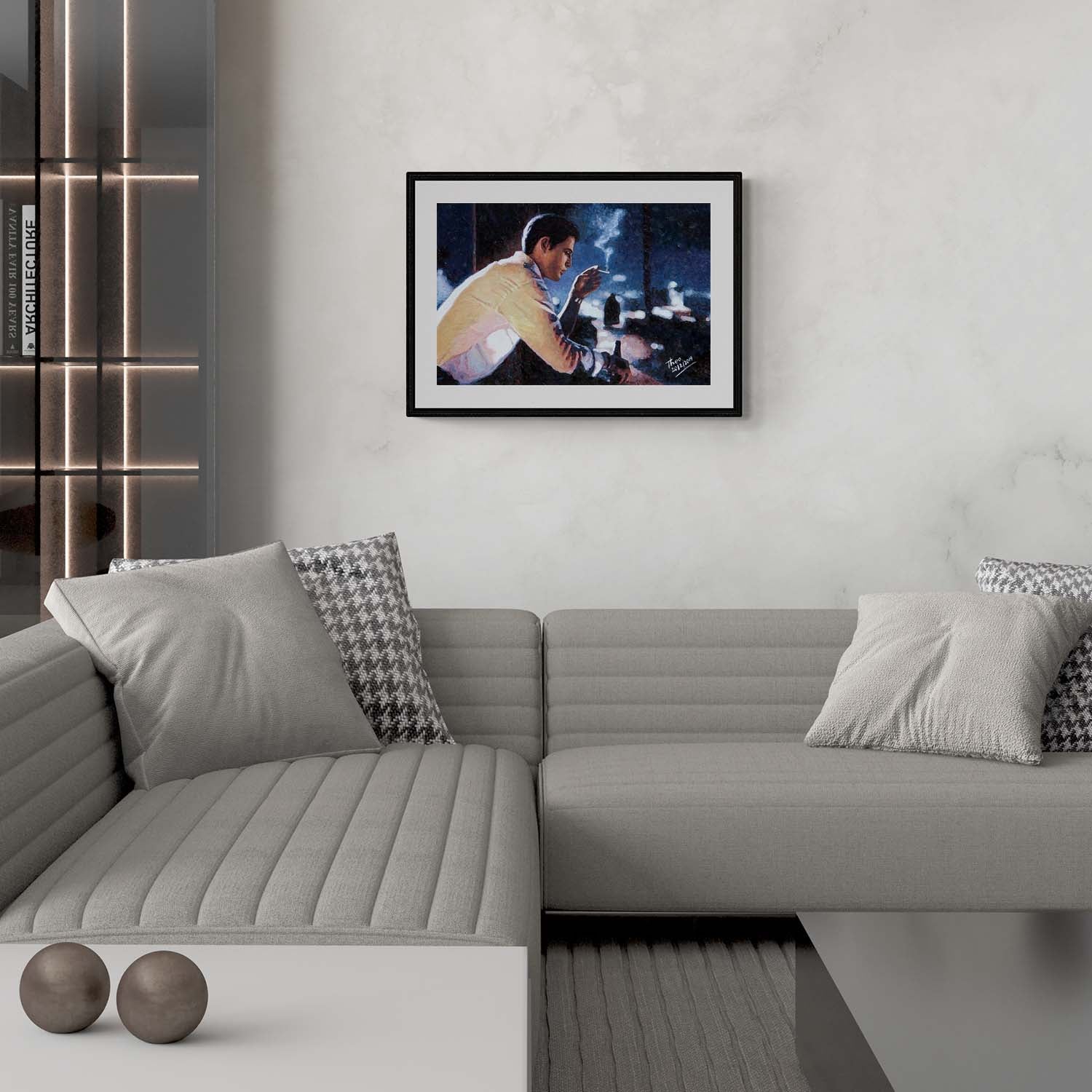 Fine Art print of an Art Noir oil painting by Theo Michael titled Heartbreak Hotel