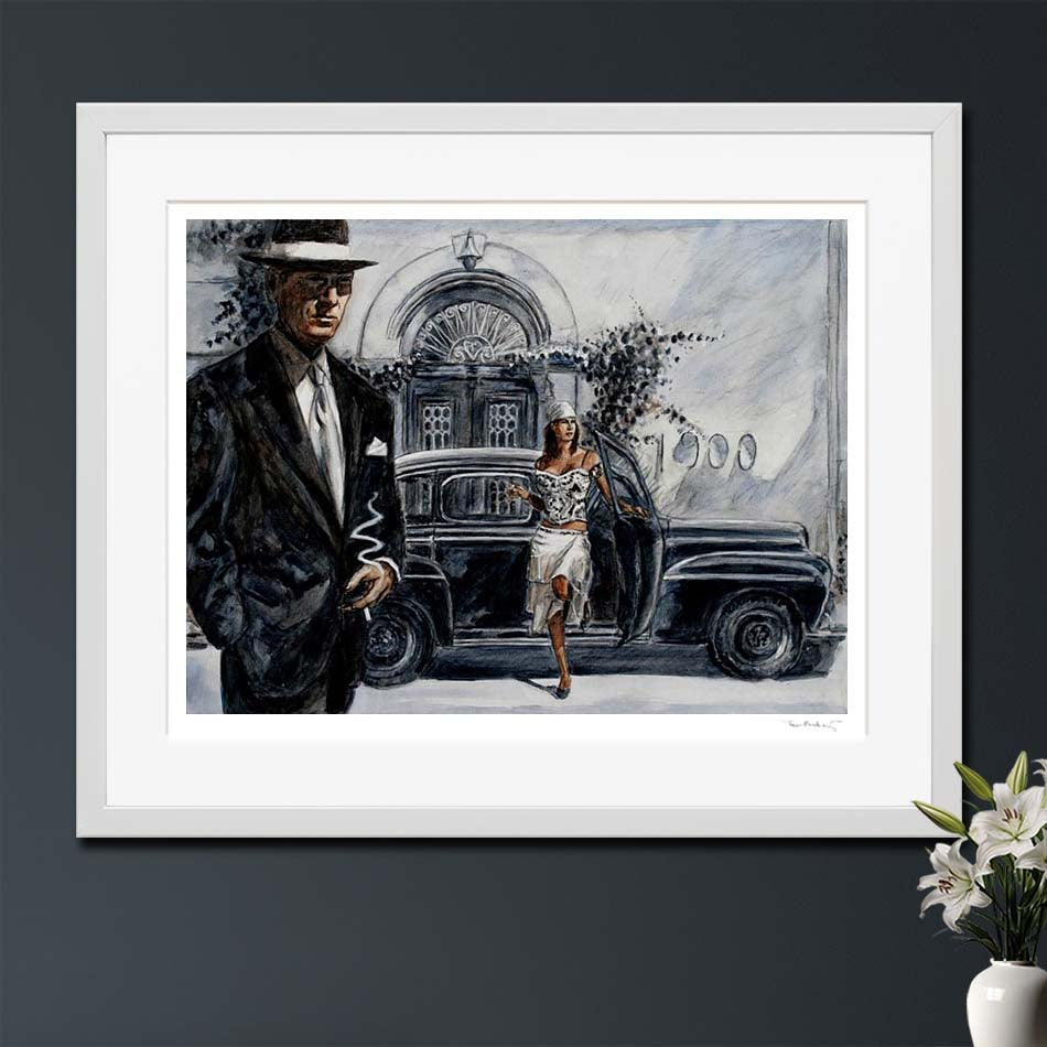 Fine Art Print art noir style of the Art Cafe 1900 by Theo Michael