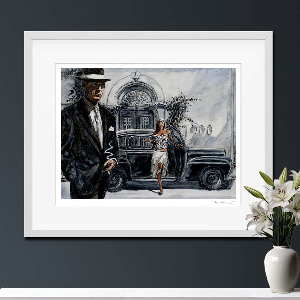 bar painting art cafe 1900 in an Art Noir style. Let Your Walls Speak with Art by Theo Michael: Canvas Art and Fine Art Prints for an Inspiring Décor