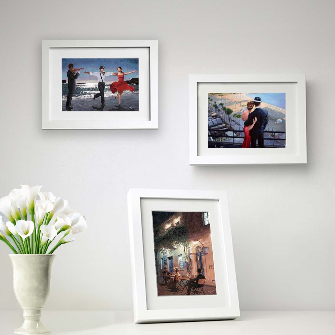 Designer Greeting Card after the oil painting Balcony With A View by Theo Michael, a greeting card worthy to be framed