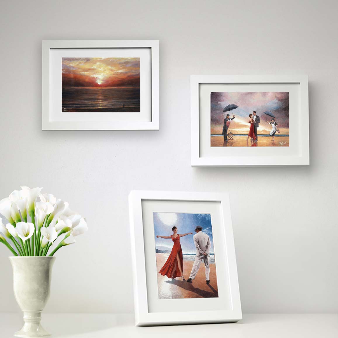 Designer Greeting Card after the oil painting Sunset by Theo Michael, a greeting card worthy to be framed