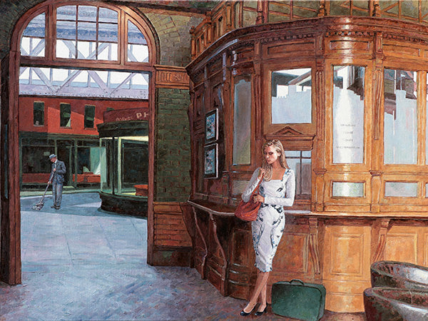 Homage To Edward Hopper's Nighthawks, The Ticket Office by Theo Michael