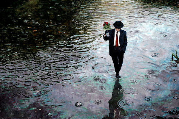 Art Noir painting Romance Isn't Dead by Theo Michael
