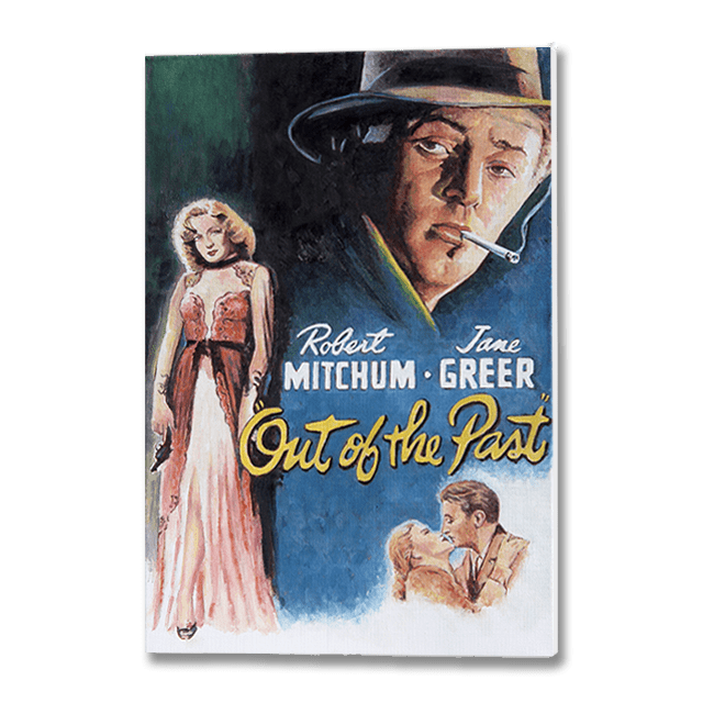 oil painting of a movie poster called Out Of The Past by Theo Michael