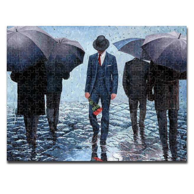 jigsaw puzzle, an art design puzzle after the oil painting The Long Goodbye by Theo Michael