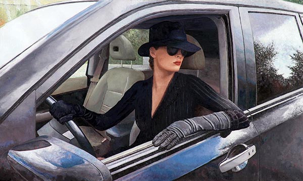 Noir Art painting Femme Noir by Theo Michael an oil painting from 2017