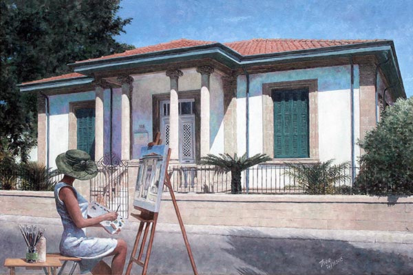 Edward Hopper inspired painting by Theo Michael titled Summer Time