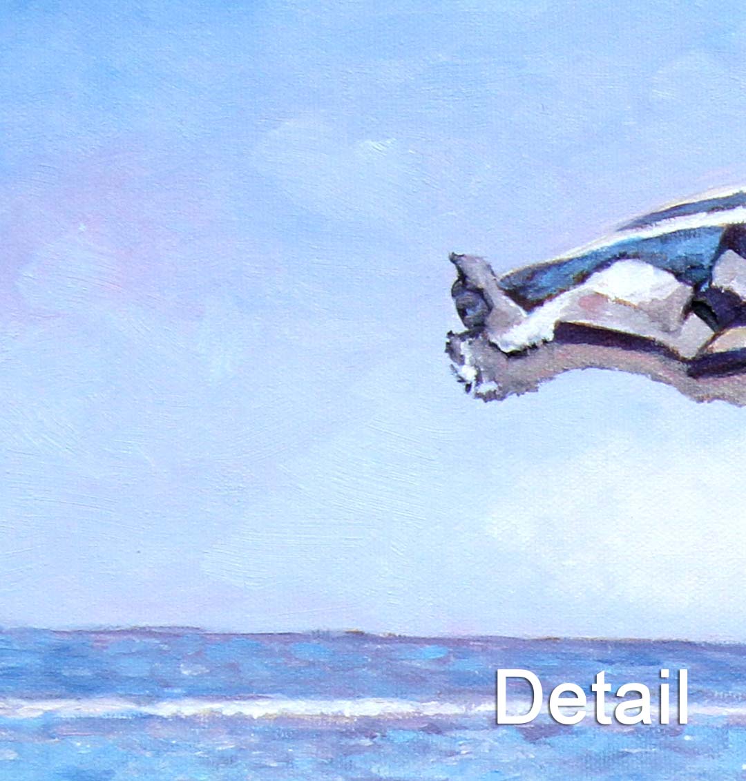 Cyprus oil painting, The Sunloungers by The Beach