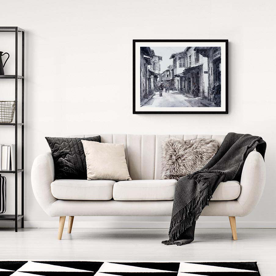 Nostalgic Larnaca painting by Theo Michael