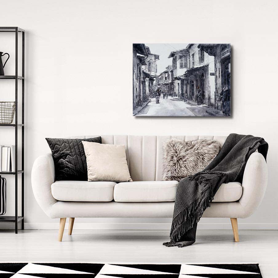 Nostalgic Larnaca painting by Theo Michael