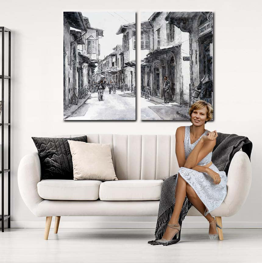 Nostalgic Larnaca painting by Theo Michael