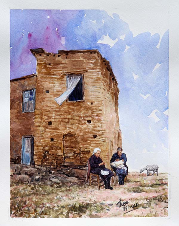 Watercolour painting, Business As Usual