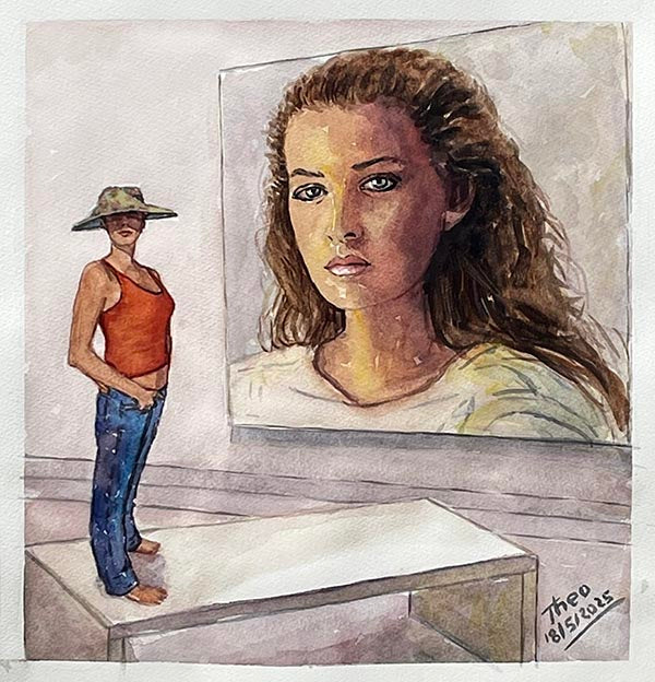 Watercolour painting, Inspired by Franz Gertsch