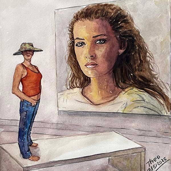 Watercolour painting, Inspired by Franz Gertsch