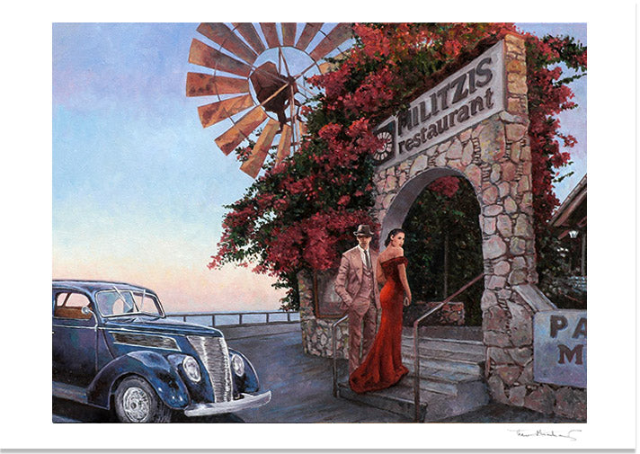 Fine Art Print by Theo Michael, Militzis Larnaca Restaurant in Cyprus