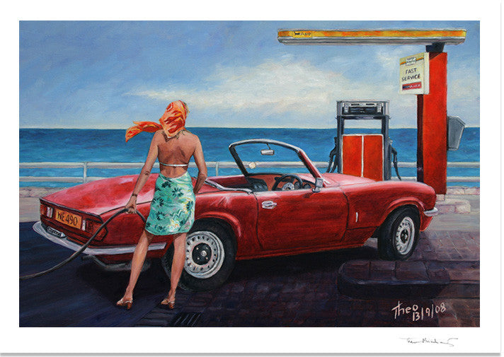 Art Noir Fine Art Print by Theo Michael, Spitfire classic car