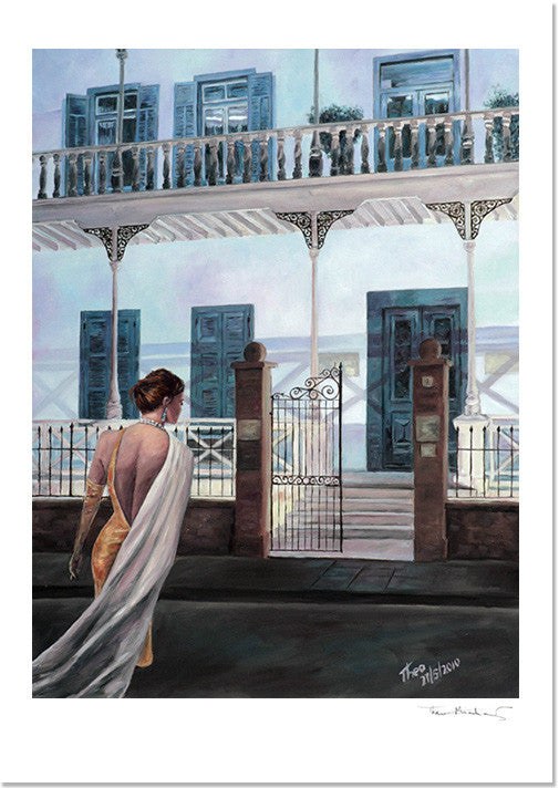 Art Noir Fine Art Print by Theo Michael, Pierides Museum at night in Larnaca