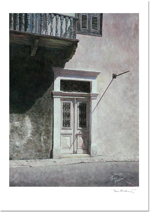 Mediterranean Fine Art Print by Theo Michael, Cyprus White Door in Larnaca