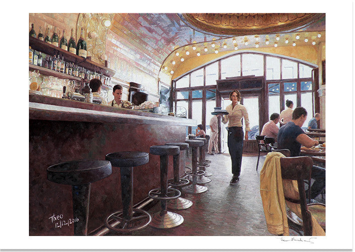 Art Noir Fine Art Print by Theo Michael, Cafe Paris in Hamburg