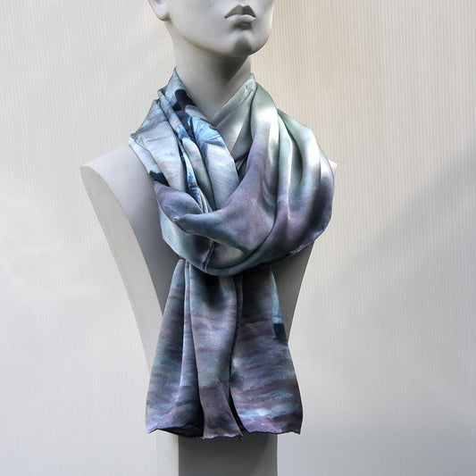 100% silk scarf with an original art design by Theo Michael, The Beach Quartet