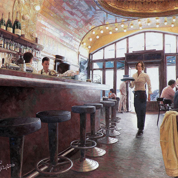 Art Noir Wall Art by Theo Michael, Cafe Paris in Hamburg