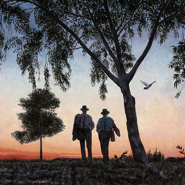 Art Noir Wall Art by Theo Michael, Evening Stroll at sunset