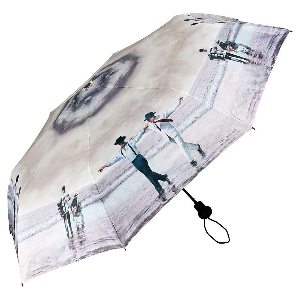 Unique umbrella design, dancing at the beach directly from the artist's studio, Art by Theo Michael