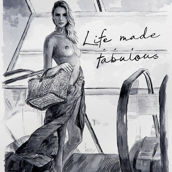 Original watercolour by Theo Michael, Life Is Beautiful