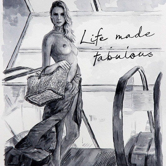 Original watercolour by Theo Michael, Life Is Beautiful