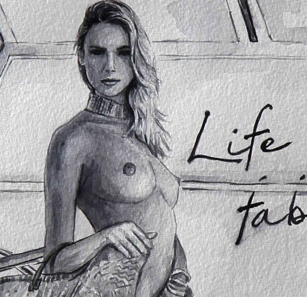 Watercolour painting by Theo Michael, detail Life Made Beautiful