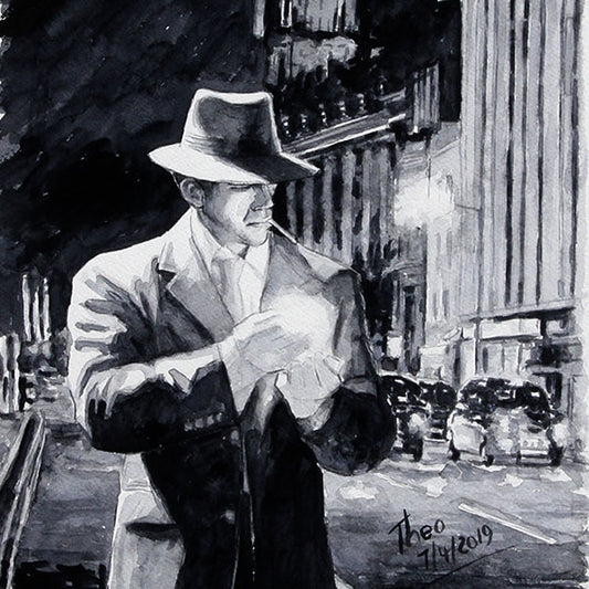 Original watercolour by Theo Michael, London At Night