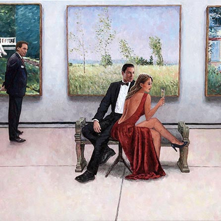 Old National Gallery, oil painting by Theo Michael, The Gallery Attendant
