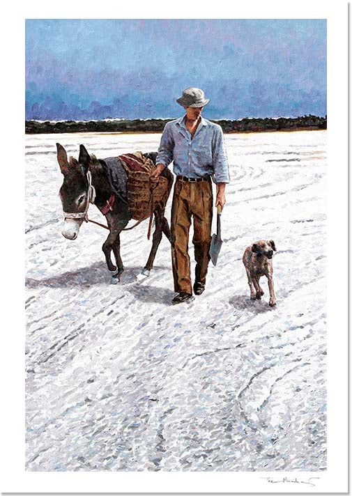 Cyprus traditions Cyprus Life The Salt Lake Worker Fine Art Print by Theo Michael