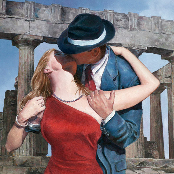 oil painting by Theo Michael, A Kiss Is Just A Kiss