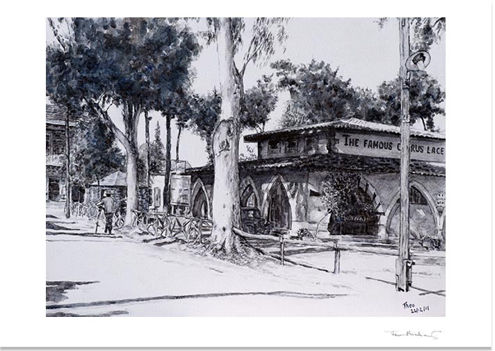 Fine art print, The Tourist Board, Larnaca 1950s, Lefkara Lace, Cyprus Traditions