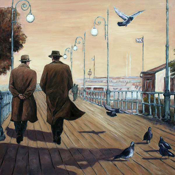 Art Noir painting by Theo Michael, Marina Boardwalk Larnaca Cyprus